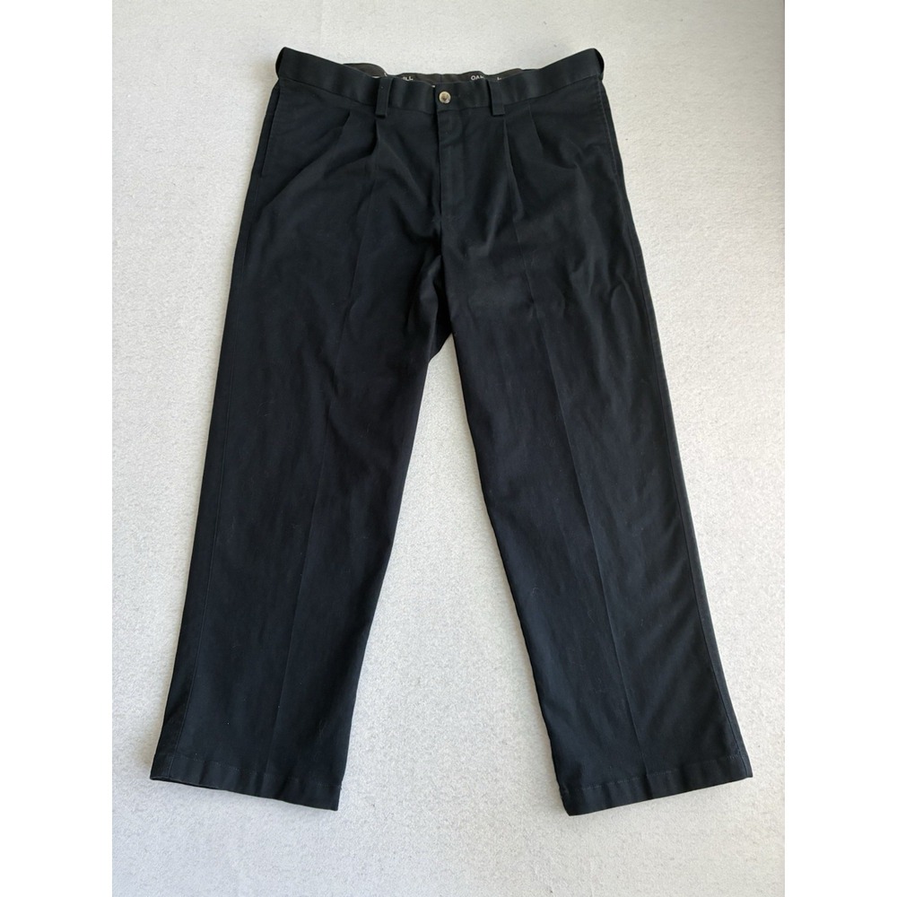 Oak Hill Premium Pant Men's 42x31 Navy Pleated Cotton Chino Trousers Office